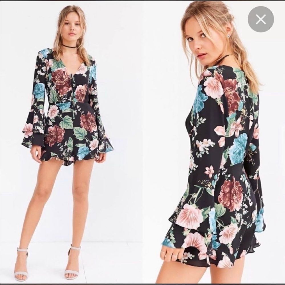 Bardot Amelia Floral Bell-Sleeve Romper